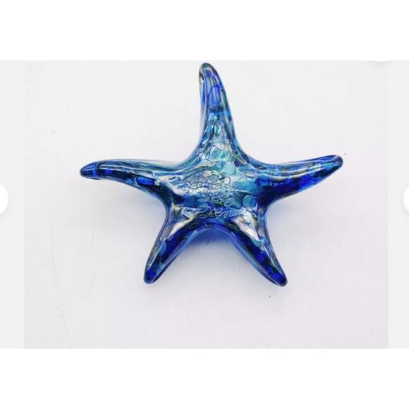 K. Howard Hand Blown Blue Art Glass Starfish 2010 Oregon Signed Art - Picture 5 of 10